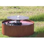 Round Waterfall Cascade Corten Steel Water Feature Fountain For Garden for sale