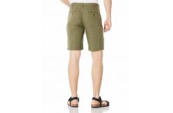China Standard Fit Army Green Mens Linen Shorts Drawstring Casual Style OEM supplier