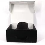 Custom Folding Corrugated Cardboard Black Shipping Hat Box Durable for sale