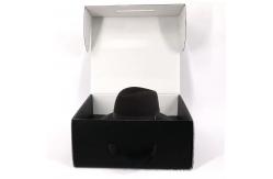 China Custom Folding Corrugated Cardboard Black Shipping Hat Box Durable supplier