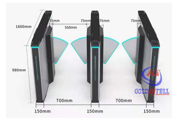 Standard / Customized Flap Barrier Gate 0.2s Speed With Access Control