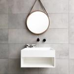 500*500*250mm Artificial Stone Wall Hung Basin For Hotel for sale