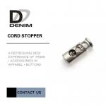 Metal Shiny Silver & Gold Cord Stopper | Double Hole Cord Lock Garment Accessory for sale