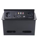 Black Color Flip Up Connector Conference Table Socket Desk Hidden Jack Outlet for sale