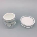 Cylindrical Transparent Empty Cream Jars Housing Inside White Eye Cream for sale