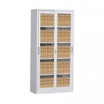 Office Glass Sliding Door Gray 5 Tiers Metal Storage Cabinet for sale
