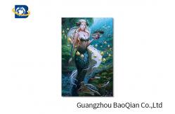 China Beautiful 3D Printed Greeting Cards Pretty Mermaid Image PET Material Customized supplier