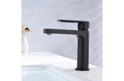 China Brass Modern Single Hole Single Handle Basin Mixer in Matte Black supplier