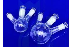 China Transparent Three Necks Od 500mm Quartz Round Bottom Flask supplier