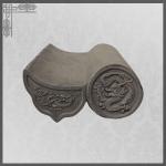Chinese Style Dragon Pattern Clay Grey Color Unglazed Eaves Roof Tile for sale