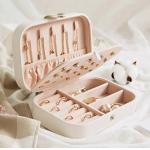 E457 Travel Jewelry Box Biodegradable Jewellery Gift Boxes PU Leather Portable for sale