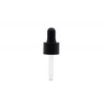 18mm Matte Black Aluminum Essential Oil Dropper With Matte Black Silicone Teat for sale