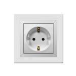 Schuko Electrical Power Socket , Two Hole Plug Socket 86mm 4 conjoined for sale