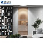 China Brief Style Narrow Frame Aluminium Casement Door With Single Glass for sale