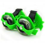 YOBANG Green Adjustable Two Wheels Skate Shoes Flashing Heel Wheels Clip on Skates for sale