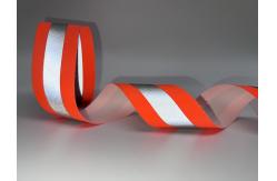 China Silver Orange Fire Resistant Reflective Fabric Tape Applied To Firefighting Clothing supplier