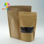 Customized Printed Foil Lined Tea Bags Packaging , Kraft Stand Up Pouches With Window for sale