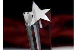 China Simple Design Engraved Glass Trophy , Team Champions Glass Trophy Cup supplier