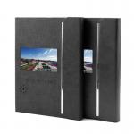 Black PU LCD Video Folder A4 size , 4.3 inch Video Greeting Card for sale