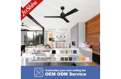 China Black 3 Solid Wood Blades Quiet Ceiling Fan With Remote Control supplier