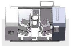 China Swing Angle Three Sided Cnc Multi Boring Machine Lathe 4000KG supplier