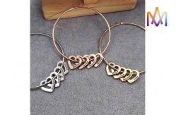 China 10.5g Heart Charm Womens Engraved Bracelets Bangles supplier