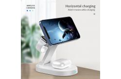China Portable 3 In 1 15W Magnet Wireless Charger Stand Horizontal Charging supplier