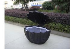 China Garden Shell Shaped Wicker Rattan Storage Box With UV Resistant supplier