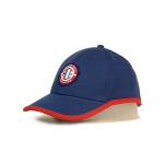 OEM Service Printed Baseball Caps Rubber Patch Embroidery Patch Navy Blue for sale