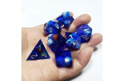 China Blue Crystal Skull Resin Boarding Dice Set Dragon and Dungeon supplier