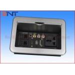 Slip Up Cover Multimedia Desktop Socket , Office Table Cable Cubby