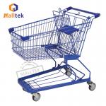 180l Asian-German Metal Supermarket Shopping Trolley Cart With Large Load for sale