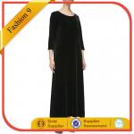 34-Sleeve Long Dress, Black for sale