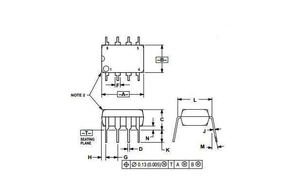 Integrated Circuit Chip Low Power Audio Amplifier MC34119P MOTOROLA TSOP