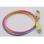 480 Mbps Usb Cable Usb 2.0 To Type C Cable Rainbow Colorful Jacket for sale