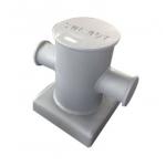 Single Cross Marine Mooring Bollard Grey Epoxy Primer