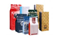 China 70g-1kg Capacity Flat Bottom Zipper Coffee Pouch Packaging With Air Degassing Valve supplier