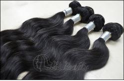 China 16 Inch Peruvian Virgin Human Hair Extensions Natural Black 100g supplier