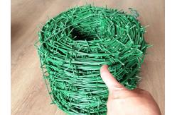 China 12x14 Green PVC Coated Barb Wire Roll Concertina Wire Mesh High Strength supplier