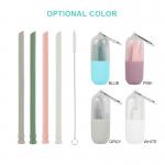 4 Color Reusable Collapsible Silicone Drinking Straw