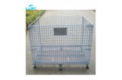 China Customized Galvanized Collapsible Folded Stackable Warehouse Metal Wire Mesh Heavy Duty Pallet Cage supplier