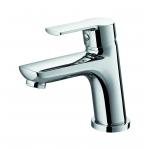 Commercial Bathroom Wash Basin Faucet Single Metal Handle Chrome 142mm High for sale