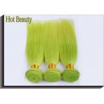 Fluorescent Green Virgin Human Hair Extensions No Shedding 100g / Pack for sale