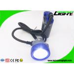 IP68 1.11W 10000lux Corded Mining Cap Lamp 6.6Ah Rechargeable for sale