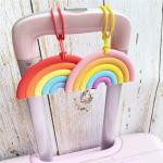 Colorful Cartoon Rainbow Silicone Luggage Tag For Suitcases Bag Baggage Travel Tags Identifiers for sale