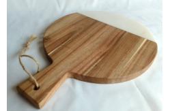 China Marble Acacia Wood Household Stone Placemats Paddle Shape supplier