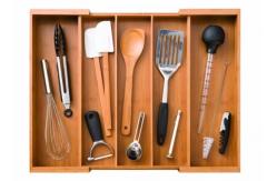 China Kitchen Adjustable Bamboo Storage Organizer Expandable Drawer Organizer Trays supplier