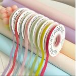 Polyester Double Sided Polka Dot Ribbon 1cm/18m Perfect for Handmade DIY Packaging Flower Bouquet and Bow Decoration for sale