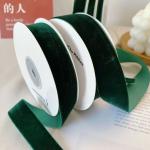 Ink green velvet single-sided velvet woven ribbon velvet silk ribbon handmade DIY bow bouquet packaging gift for sale