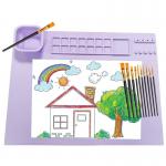 Palette Squares Silicone Craft Mat with Cup , Silicone Painting Mat for Crafts / Liquid for sale